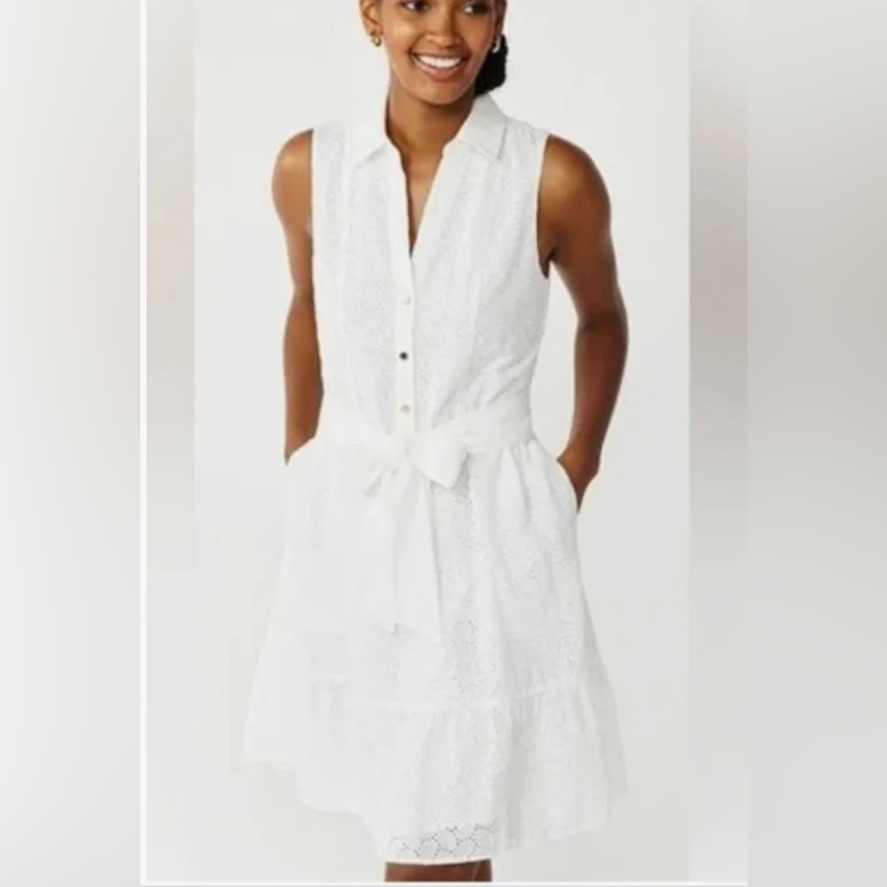 Draper James eyelet sleeveless dress small